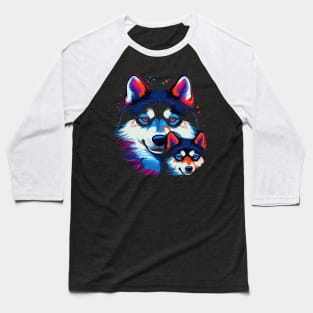 Siberian Husky Fathers Day Baseball T-Shirt